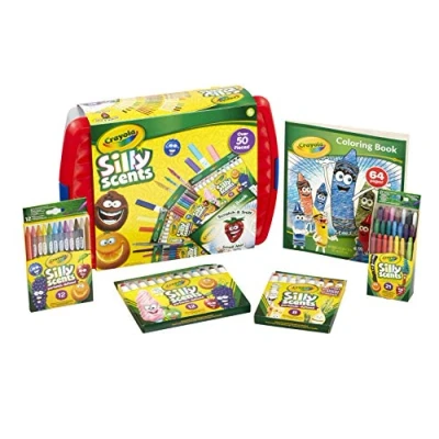 Afbeelding van CRAYOLA Silly Scents Kleurdoos, meer dan 50 geurpotloden, markers en potloden (inclusief een kleurboek met 64 pagina&#039;s), ideaal voor kinderen vanaf 3 jaar
