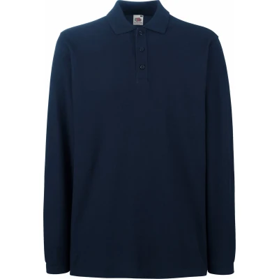 Afbeelding van Fruit Of The Loom Heren Premium Poloshirt Met Lange Mouwen (Donker Marine) Maat S