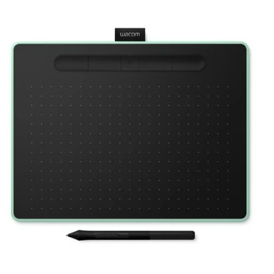 Image de Wacom Intuos M with Bluetooth Numériseur droitiers et gauchers 21.6 x 13.5 cm électromagnétique 5 boutons sans fil, filaire USB, 4.2 vert pistache