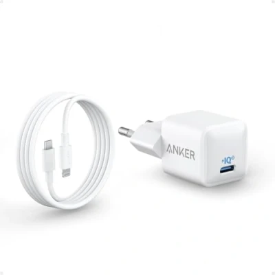 Afbeelding van USB C oplader, 20 W, Anker 511 (Nano), compacte snellader PIQ 3.0 met 180 cm naar Lightning kabel (MFi gecertificeerd), iPad oplader voor iPhone 14/13/iPad Pro enz