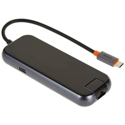Afbeelding van Baseus AcmeJoy USB C naar A/USB en RJ45 Adapter Grijs