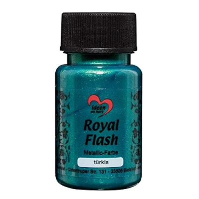 Afbeelding van Royal Flash Metallic acrylverf met fijne glitterdeeltjes 50 ml (turquoise)