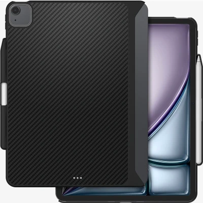 Afbeelding van Spigen Enzo Aramid Beschermhoes compatibel met iPad Air 13 inch 1e generatie (2024) magnetische ring zwart
