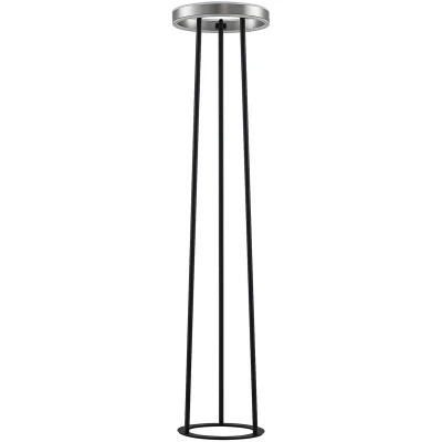 Afbeelding van Lucande LED vloerlamp met dimmer 1licht ijzer, aluminium, kunststof H: 131 cm nikkel, zwart Inclusief lichtbron