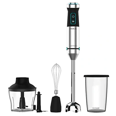 Afbeelding van Cecotec Power Titanblack 1500 XL Cream&amp;Crush duikmixer, vermogen W, 4 bladig lemmet met titanium coating, voet, spatkap, instelbare snelheid, turbo functie