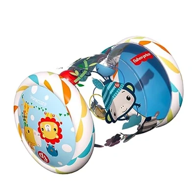 Afbeelding van Fisher Price Kruiprol Baby Rol om te Kruipen Opblaasbaar met 3 Bel Ballen Vanaf 6 Maanden