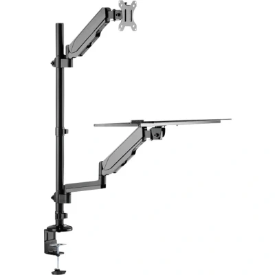 Afbeelding van Neomounts DS90 325BL1 werkstation 1 scherm, toetsenbord en muis 17 32&quot; hoogteverstelling 44 95 cm bureaumontage klem/doorvoer zwart