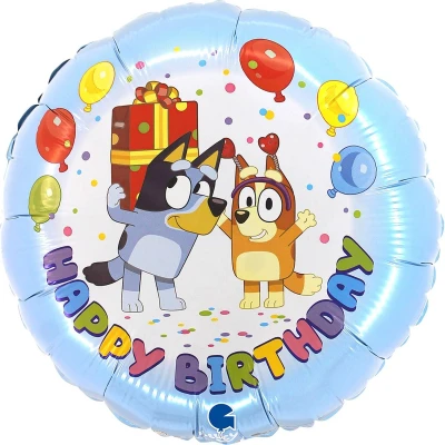 Afbeelding van Folieballon 45 cm Bluey Happy birthday (Verjaardag)