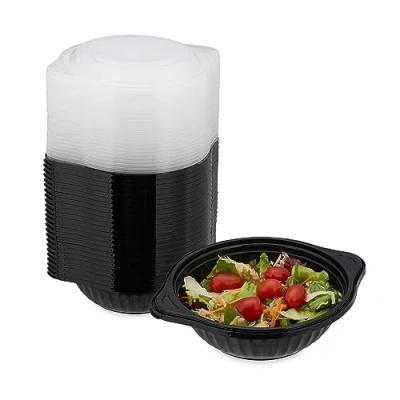 Afbeelding van Relaxdays meal prep bakjes set van 24 rond magnetronbestendig maaltijdbakjes