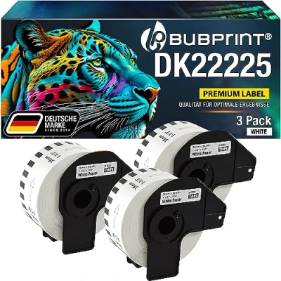 Afbeelding van Bubprint 3 rollen etiketten compatibel met Brother DK 2225 voor P Touch QL1050 QL1060N QL500BW QL550 QL560 QL570 QL580N QL700 QL710W QL720NW QL800 QL81 0 W