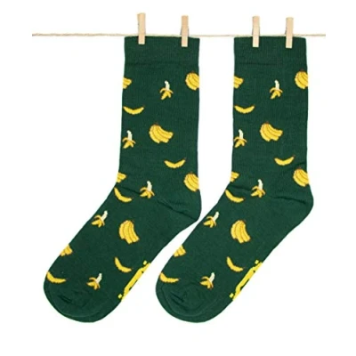 Afbeelding van Roits Fantasiesokken voor heren en dames Originele grappige sokken met veelkleurig patroon, kwaliteit, Groene bananen