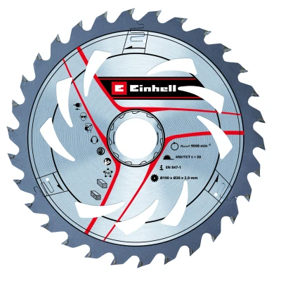 Afbeelding van Einhell HM TCT Zaagblad 1 stuk Ø190x30x1,3 mm / 30 T
