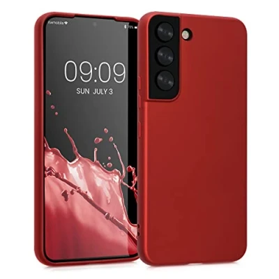Afbeelding van kwmobile telefoonhoesje geschikt voor Samsung Galaxy S22 Hoesje smartphone Back cover in metallic donkerrood