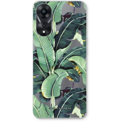 Afbeelding van Case Company® hoesje geschikt voor Oppo A58x Bananenbladeren Soft Cover Telefoonhoesje Bescherming aan alle Kanten en Schermrand