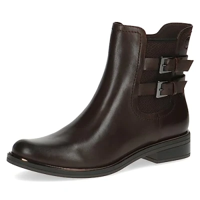 Afbeelding van Caprice Cowboy/Bikerlaarsjes, Dames, Maat: 40, Dk brown nappa Leer