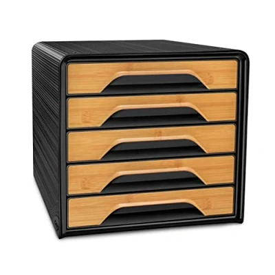 Afbeelding van CEP Archiefblok Module Organizer 5 Laden Opslag Documenten Bureau Smoove Silva Bamboe
