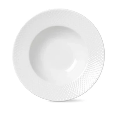 Afbeelding van Lyngby Porcelain Rhombe diep bord 24.5cm wit