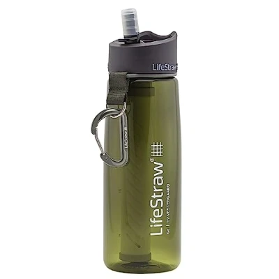 Afbeelding van LifeStraw Go d&#039;Eau fles met geïntegreerd filterrietje, filterfles, uniseks, volwassenen, groen