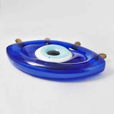 Afbeelding van Sunnylife Pool Floats Luxe Luchtbed Drijvend Greek Eye Blue PVC Blauw