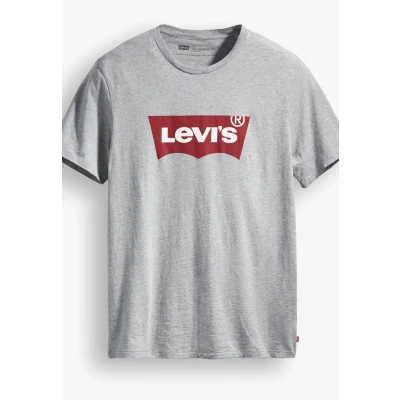 Afbeelding van Levi&#039;s heren T shirt met logoprint in de kleur Grijsmele, maat: S