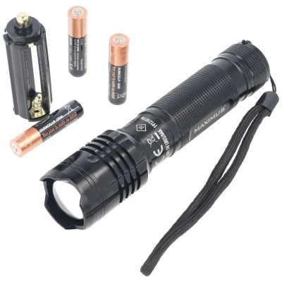 Afbeelding van Zoom focus LED zaklamp met 5 watt max. 535 lumen, inclusief 3 AAA Duracell batterijen