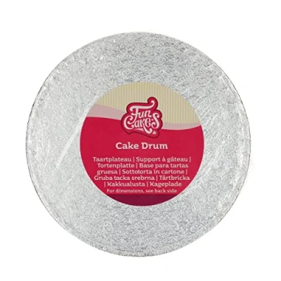 Afbeelding van FunCakes Cake Drum Rond Zilver Ø17,5 cm / 12 mm Taartonderlegger Taartkarton