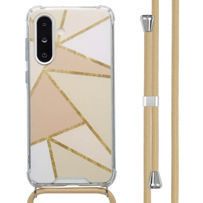 Afbeelding van imoshion Hoesje Geschikt voor Samsung Galaxy A26 Design met Koord Beige Graphic