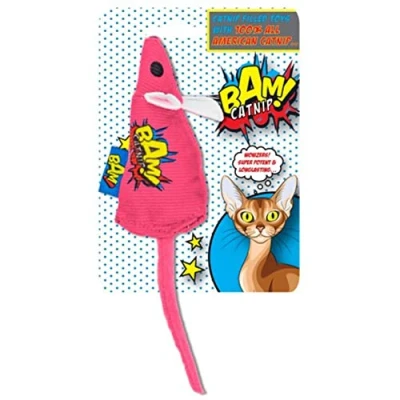 Afbeelding van Bam! Speelgoed met kattenkruid 10 cm Muis Roze (503319006087) (Speelgoed kattenkruid), Kattenspeelgoed