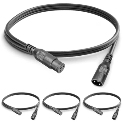 Afbeelding van wecan DMX kabel, 1,2 m / 4 m, signaalconnector, podiumlicht, XLR mannelijk naar vrouwelijk, 3 polig, voor alle led beweegbare koplampen per licht