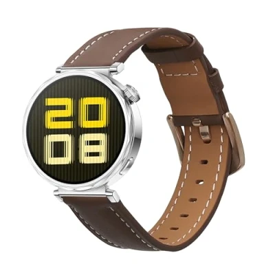 Afbeelding van kwmobile lederen horlogebandje geschikt voor Huawei Watch GT5 41mm / Pro 42mm polsband Echt leren smartwatch bandje Activity tracker horloge band in bruin