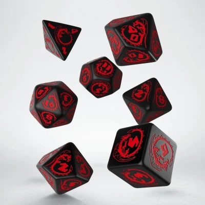 Afbeelding van Polydice Set Q Workshop Dragons Black Red