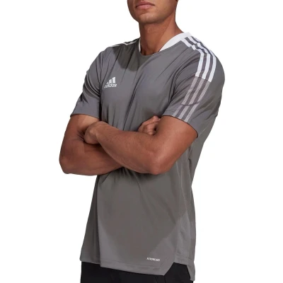 Afbeelding van adidas Tiro 21 Sportshirt Maat S Mannen Grijs/Wit