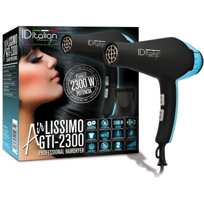 Afbeelding van Italian Design Electrical Items GTI Airlissimo BLUE Hair Styling Tool, Maat: One Size, Black