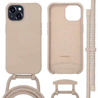 Afbeelding van imoshion Hoesje Geschikt voor iPhone 15 met koord Color Backcover afneembaar MagSafe beige
