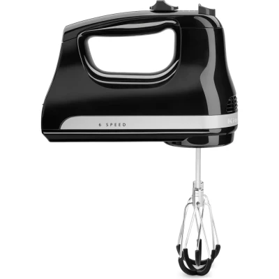 Afbeelding van KitchenAid Handmixer Met 6 Snelheden En Kloppers Flexibele Rand 5khm6118 Onyx Black
