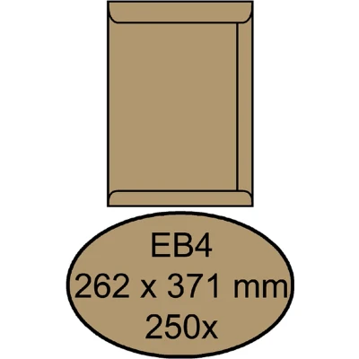 Afbeelding van Envelop Quantore akte EB4 262x371mm bruinkraft 250stuks