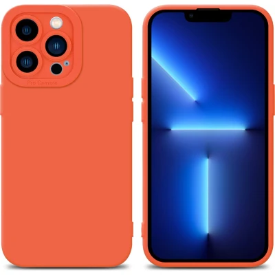 Afbeelding van Cadorabo Hoesje geschikt voor Apple iPhone 12 PRO MAX in Fluid ORANJE Beschermhoes gemaakt van flexibel TPU silicone Cover Case