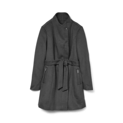 Afbeelding van Vero Moda Vmtwodope Belt 3/4 Wool Jacket Ga Noos dames mantel, dark grey melange, L