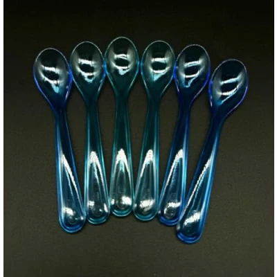 Afbeelding van Kimmel 21 000 3315 1 6 stuks herbruikbare eilepels, kunststof, transparant blauw
