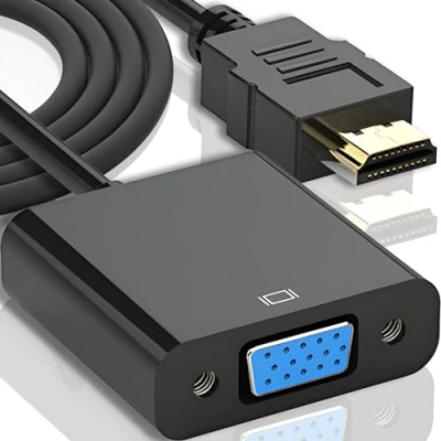 Afbeelding van Retoo HDMI naar VGA adapter voor desktop, laptop, pc monitor, projector, HDTV mannelijk vrouwelijk 1080P HD multi monitor analoog, zwart