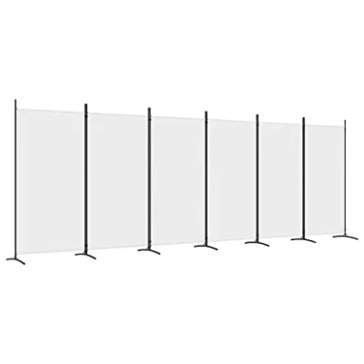 Afbeelding van vidaXL Kamerscherm met 6 panelen, wit, 519 x 180 cm