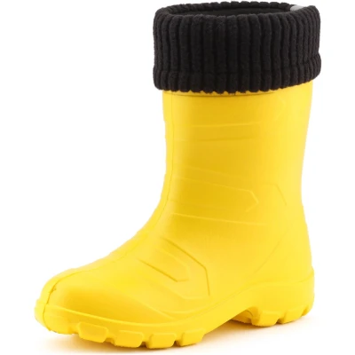 Afbeelding van Ladeheid Kinder Regenlaarzen Rubber met Binnenschoen EVA Wasbare LA LMG 845 AspenKids Geel1/Zwart 34