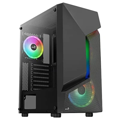Afbeelding van Aerocool SCAPEBKV3 Gaming Box ATX Front RGB LED gehard glas 3 ARGB ventilator zwart