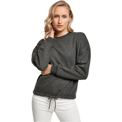Afbeelding van Build your Brand Ladies ́ Oversize Crewneck BY058 Charcoal (Heather)