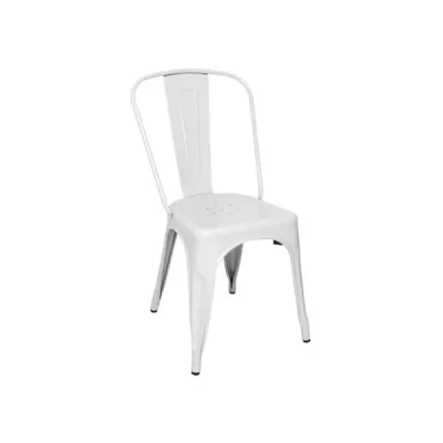 Afbeelding van Bolero Bistro Stalen Bijzetstoel Wit (4 Stuks) GL332