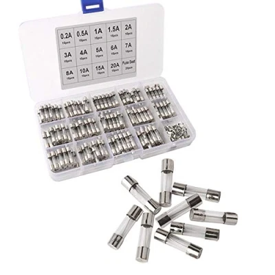 Afbeelding van FULARR® 230Pcs 5X20mm Professionele Auto Fast Blazen Glas Buis Zekering Kit: 210Pcs Snelle Slag 20Pcs Seat, met Transparante Plastic Doos