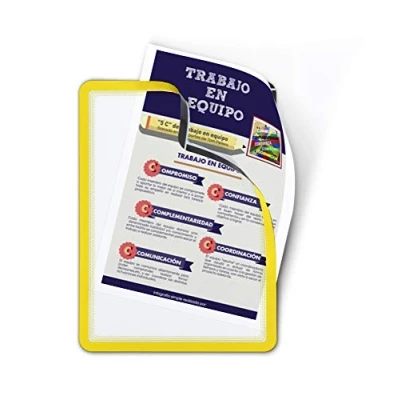 Afbeelding van Tarifold Fr 194904 Set van 2 magnetische displaylijsten, A4 displayframe met achterkant voor documenten, geel frame (2 stuks)