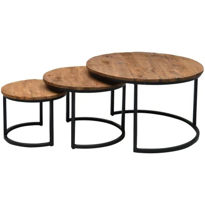 Afbeelding van Jerrel salontafel set van drie zwart