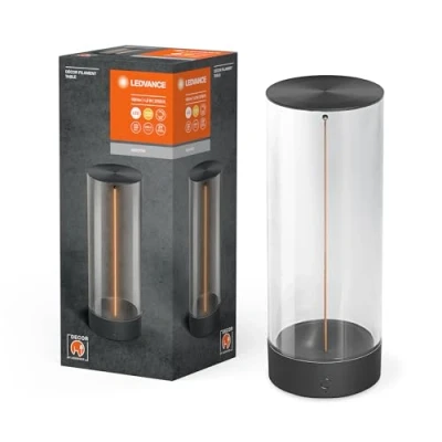 Afbeelding van LEDVANCE DECOR FILAMENT Led tafellamp, 240 mm, donkergrijs, 1,2 W, 105 lm, draadloos, modern filamentdesign, individuele helderheidsregeling, dimbaar, touch technologie,