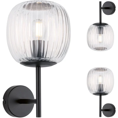 Afbeelding van Paulmann Ruya 71144 Wandlamp E14 Glas, Zwart (mat)